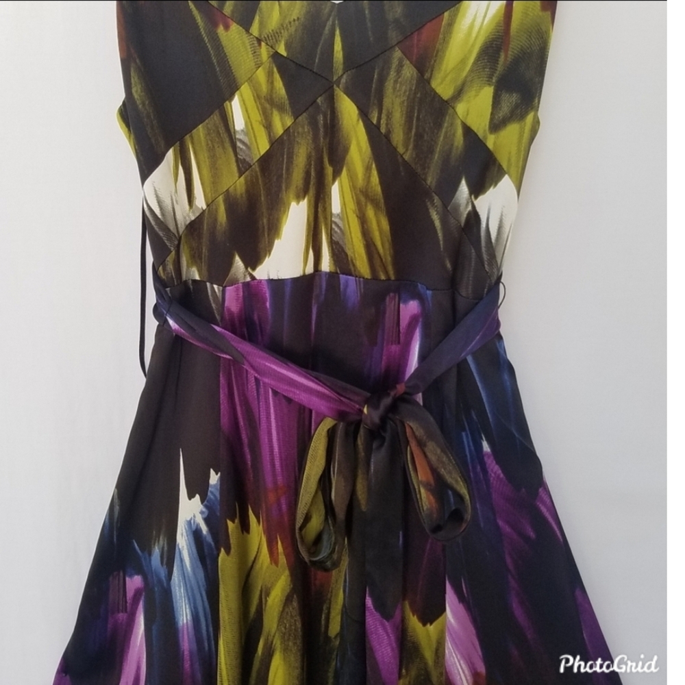 Ted Baker 🖤 Abstract Silk Dress 🖤 Sz 2 - Picture 5 of 8